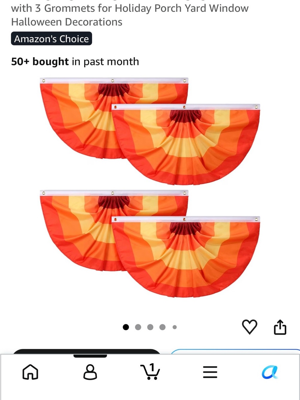 Festive Orange & Yellow Fan Bunting - Pack of 4